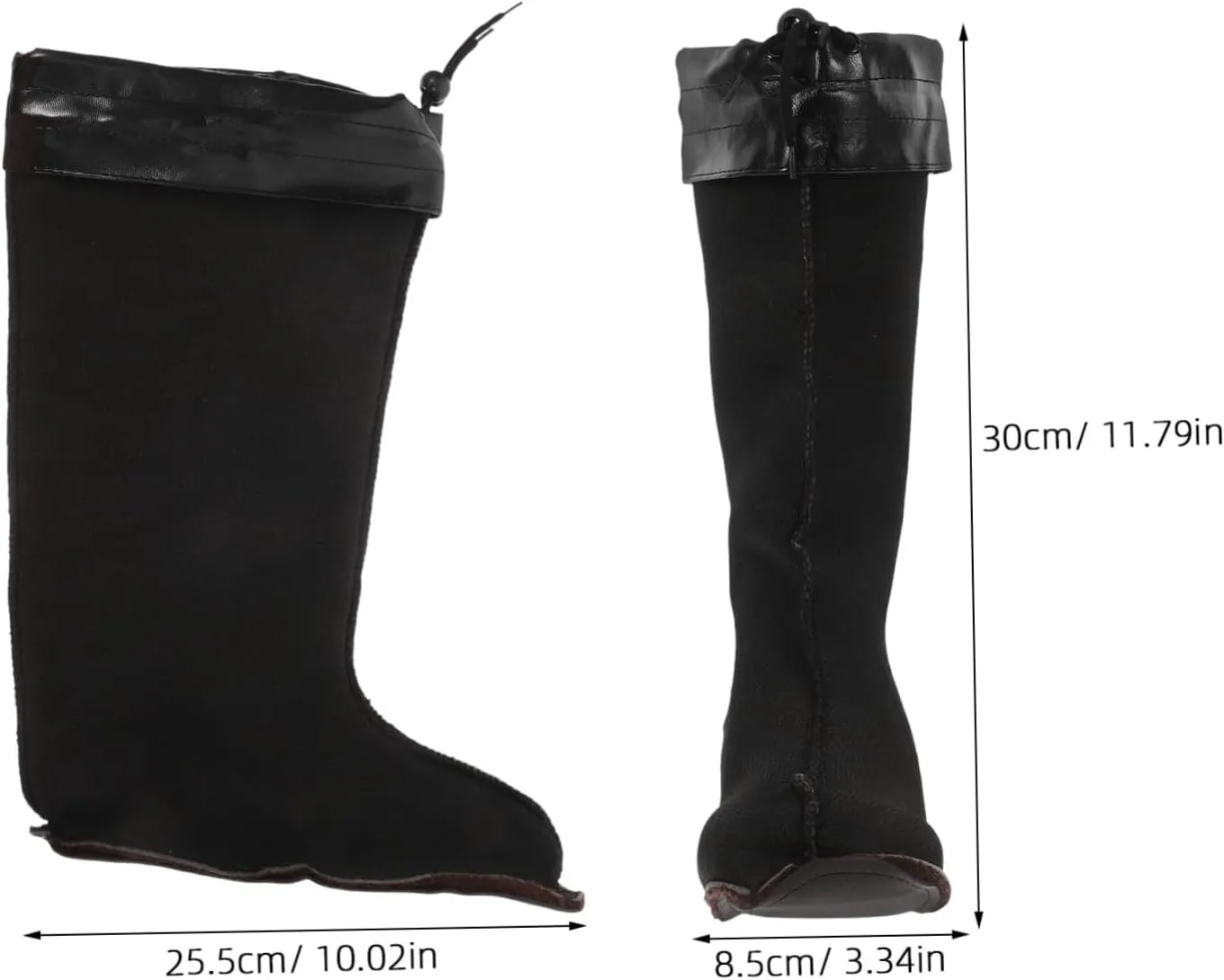 1 Pair Black Cloth Cozy Boot Inserts Boot Socks for Insulation Cozy Thermal Socks Cozy Thermal Boot Socks