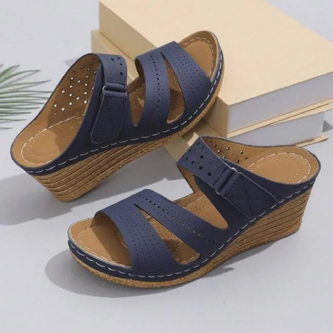 2025 Platform Sandals Women Fashion Wedges Sandals Casual Comfortable Mid Heels Open Toe Espadrilles Sandals Slip on Shoes Dressy Summer Flat