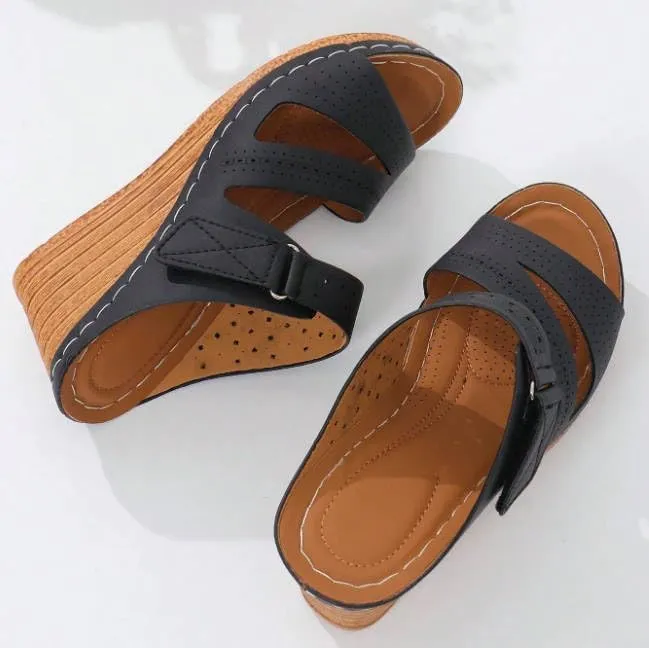 2025 Platform Sandals Women Fashion Wedges Sandals Casual Comfortable Mid Heels Open Toe Espadrilles Sandals Slip on Shoes Dressy Summer Flat