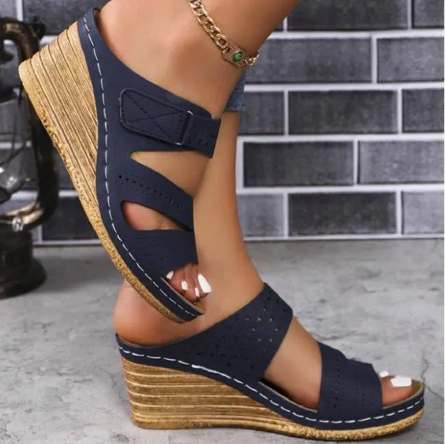 2025 Platform Sandals Women Fashion Wedges Sandals Casual Comfortable Mid Heels Open Toe Espadrilles Sandals Slip on Shoes Dressy Summer Flat