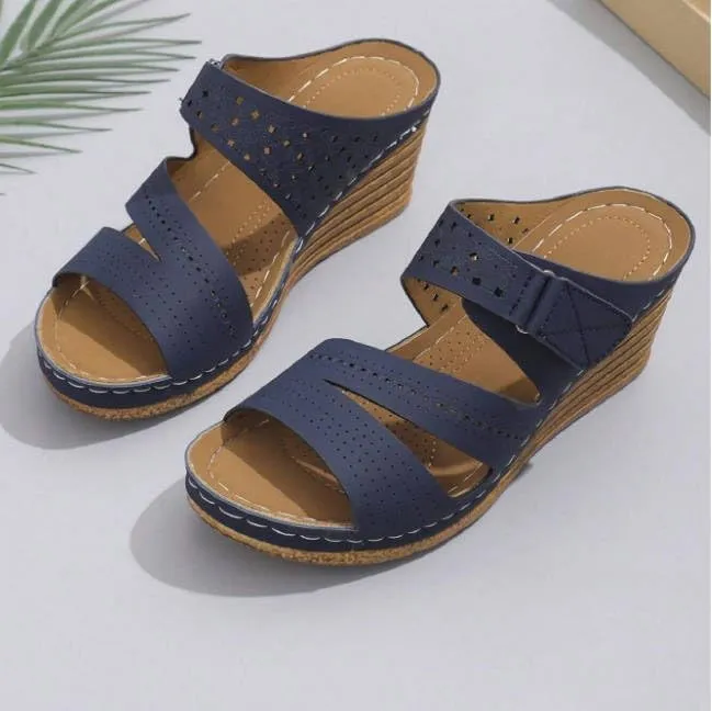 2025 Platform Sandals Women Fashion Wedges Sandals Casual Comfortable Mid Heels Open Toe Espadrilles Sandals Slip on Shoes Dressy Summer Flat