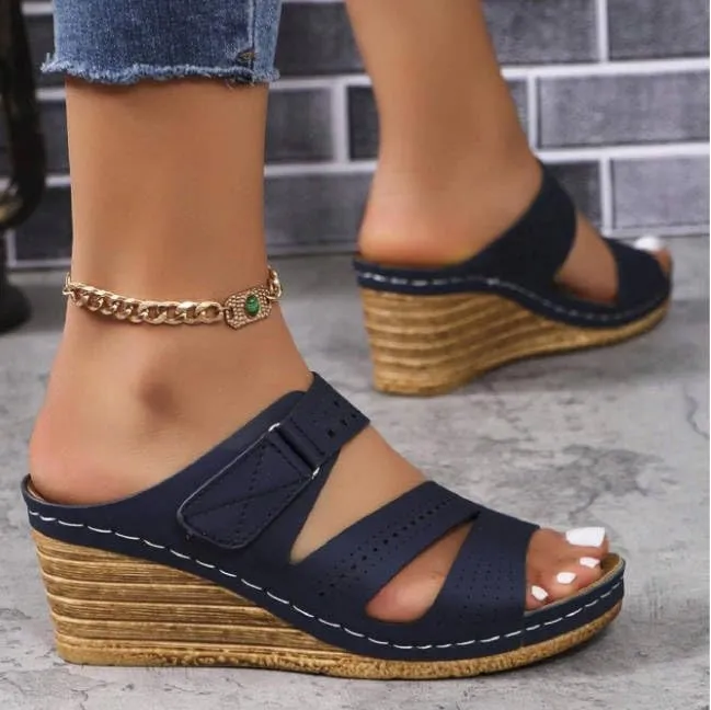 2025 Platform Sandals Women Fashion Wedges Sandals Casual Comfortable Mid Heels Open Toe Espadrilles Sandals Slip on Shoes Dressy Summer Flat