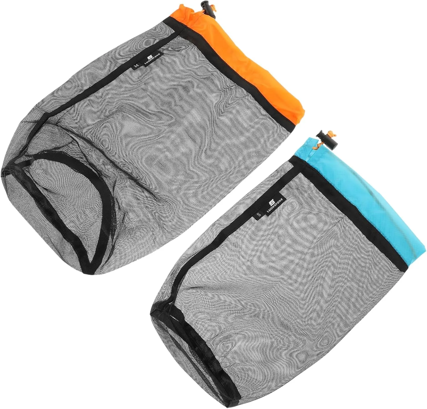 2sets Mesh Drawstring Bag Compression Storage Sack for Sleeping Bag Travel 2pcs*2