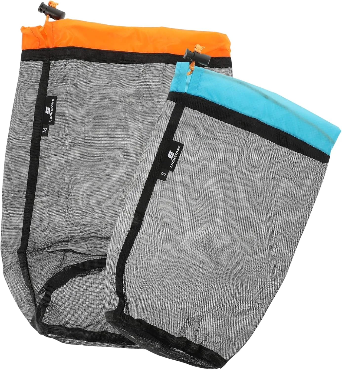 2sets Mesh Drawstring Bag Compression Storage Sack for Sleeping Bag Travel 2pcs*2