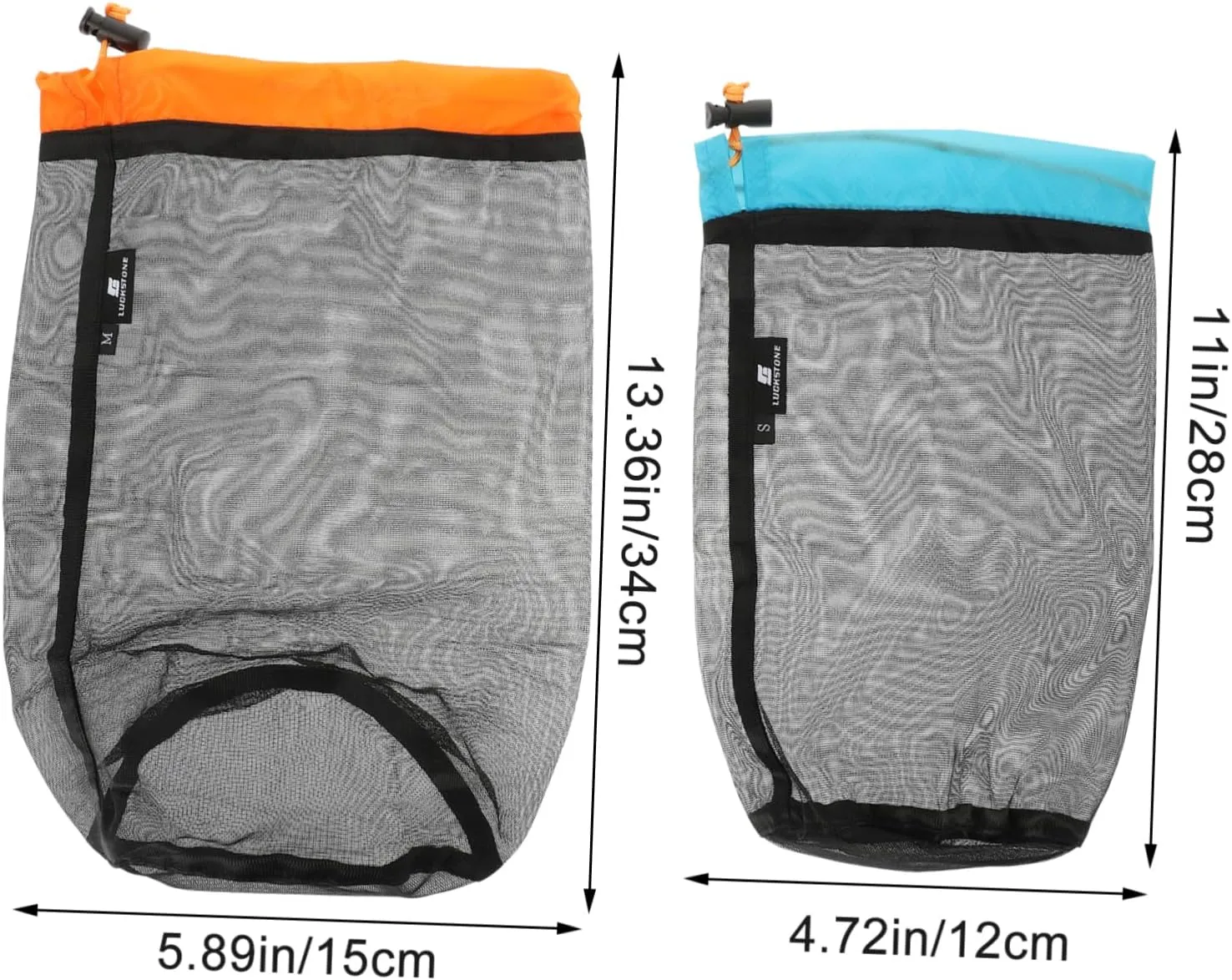 2sets Mesh Drawstring Bag Compression Storage Sack for Sleeping Bag Travel 2pcs*2