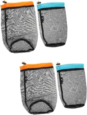 2sets Mesh Drawstring Bag Compression Storage Sack for Sleeping Bag Travel 2pcs*2