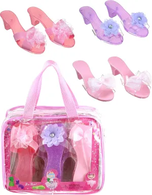 3 Pack Dress Up Kids Royalty Heels - Pretend Play High Heels for Kids, Princess Play Dress Shoes - Toddler Size 7-10