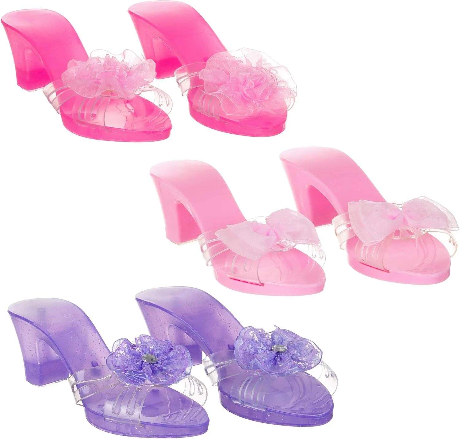 3 Pack Dress Up Kids Royalty Heels - Pretend Play High Heels for Kids, Princess Play Dress Shoes - Toddler Size 7-10