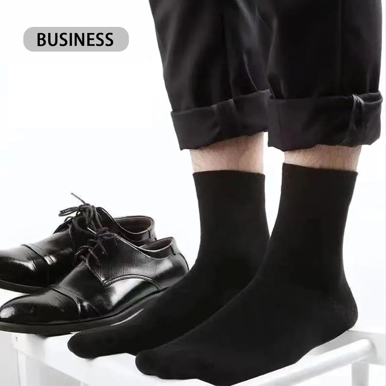 5 Pairs Cashmere Blend Socks - Solid Color, Lightweight, Soft, Warm & Comfortable