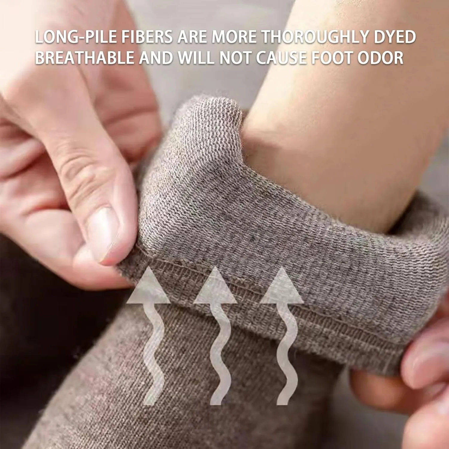 5 Pairs Cashmere Blend Socks - Solid Color, Lightweight, Soft, Warm & Comfortable