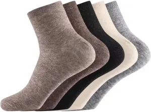 5 Pairs Cashmere Blend Socks - Solid Color, Lightweight, Soft, Warm & Comfortable