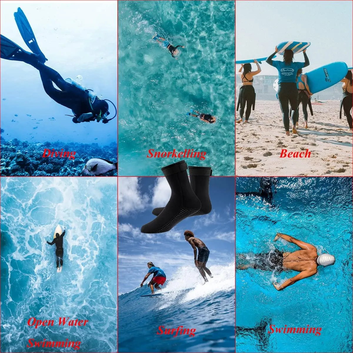 5mm Neoprene Wetsuit Socks Thermal Diving Socks Anti-slip Beach Boots for Women Men Swimming Snorkeling Surfing