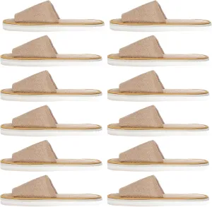 6 Pairs Nonslip Toe Sandals Bridal Unisex House Disposable Slippers for Used Women Shoes Portable Men Home Flip Cloth Throw Toes Linen Guests Non Open Spa Slip Nail Hotel and