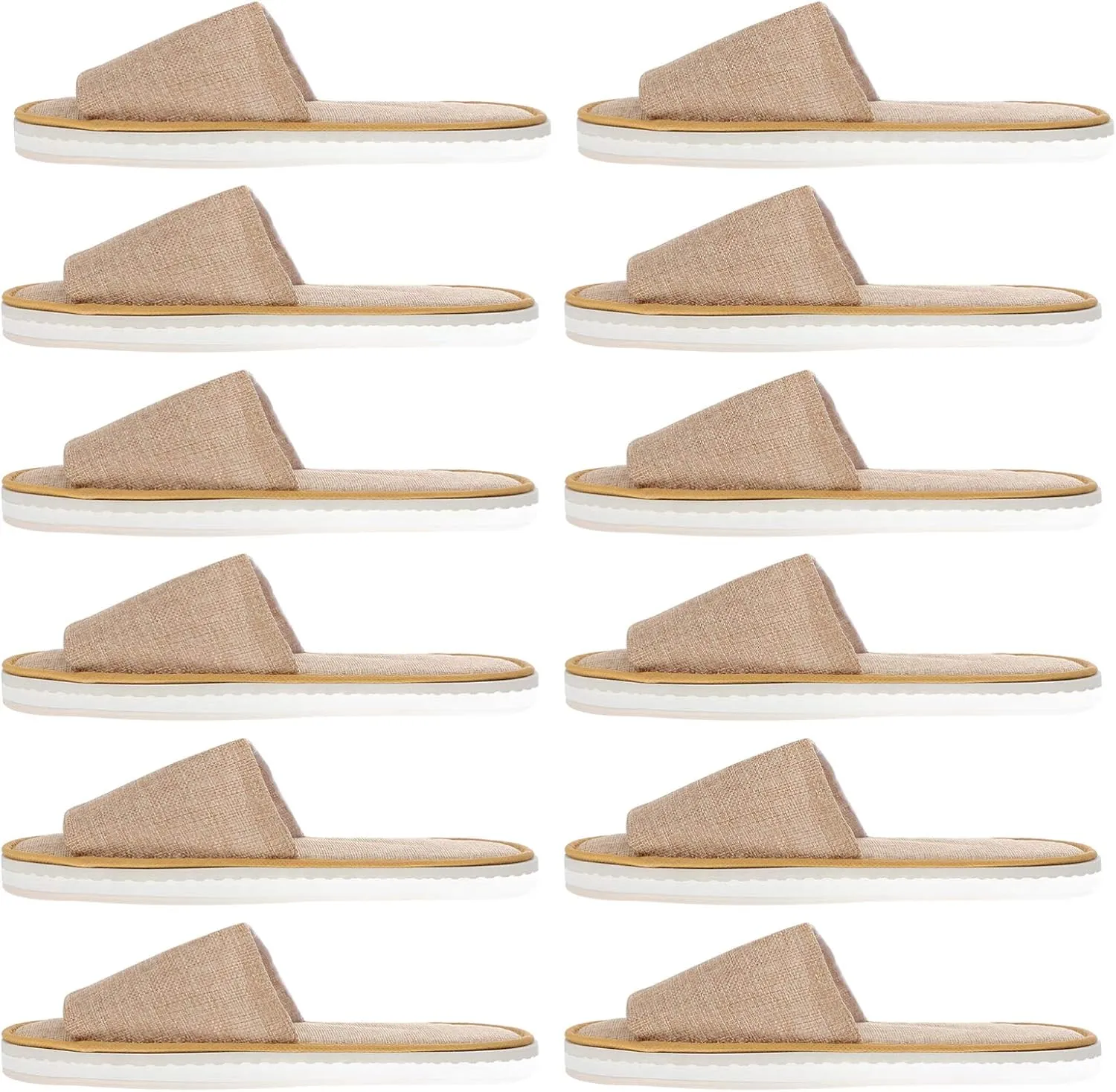 6 Pairs Nonslip Toe Sandals Bridal Unisex House Disposable Slippers for Used Women Shoes Portable Men Home Flip Cloth Throw Toes Linen Guests Non Open Spa Slip Nail Hotel and