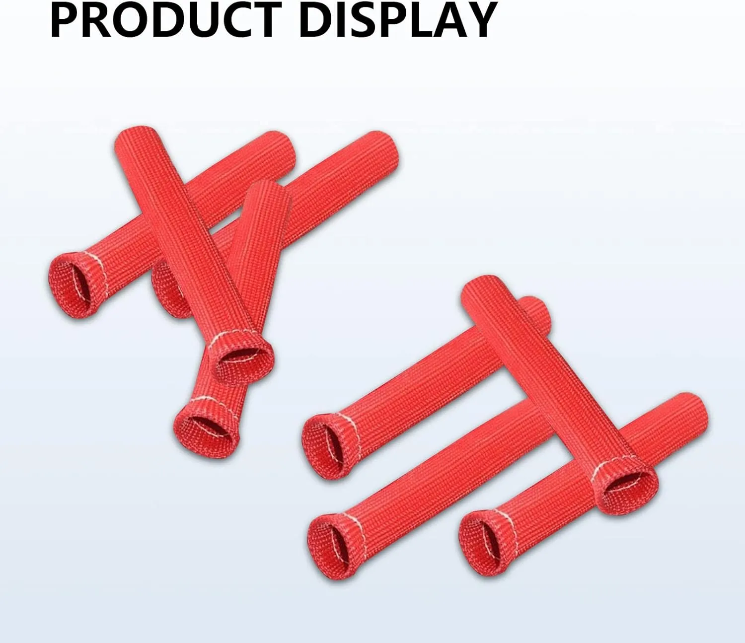 8 PCS Spark Plug Protect Boots, 1200 Degree Spark Plug Wire Boots Heat Shield Protector Sleeve, 6 Inch Heat Shield Thermal Protection Insulator Sleeve (Red)