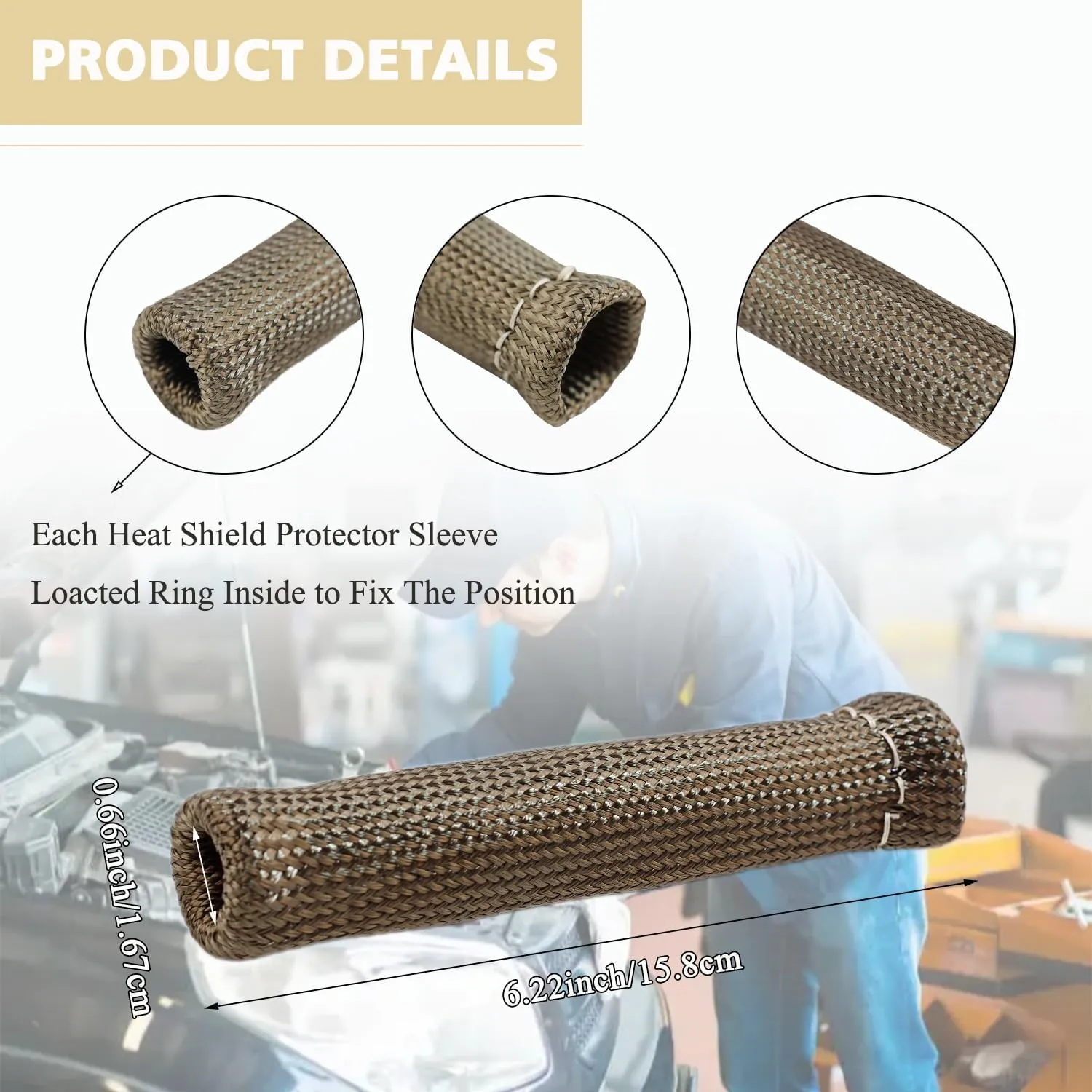 8Pcs 2500° Degree Spark Plug Wire Boots Heat Shield Protector Sleeve Cover Compatible with SBC BBC 350 454,6 Inch,Titanium (Titanium)