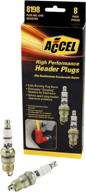 ACCEL 8198 Performance U-Groove Header Spark Plug - Pack of 8
