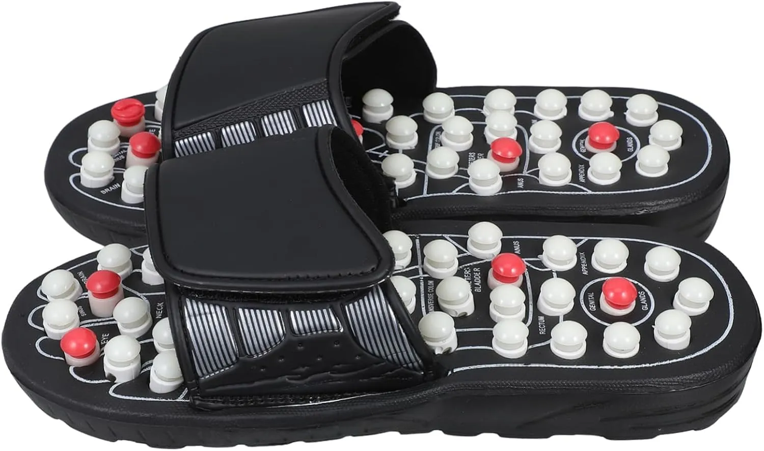 Adjustable Foot Massage Slippers Acupoint Mat Soft Upper Non-Slip Sole for Shower Home Use