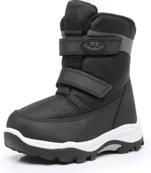 Ahannie Boys Girls Snow Boots Toddler Kids Winter Boots Water Resistant Hook Loop Cold Weather Shoes (Toddler/Little Kid)