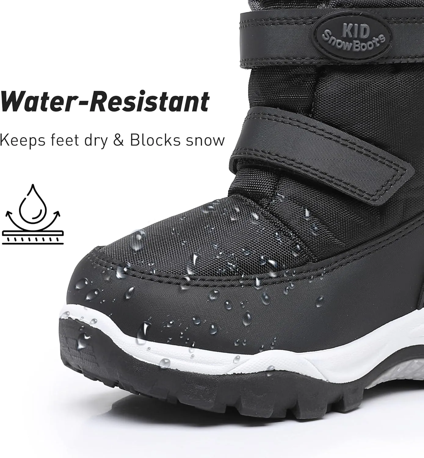 Ahannie Boys Girls Snow Boots Toddler Kids Winter Boots Water Resistant Hook Loop Cold Weather Shoes (Toddler/Little Kid)