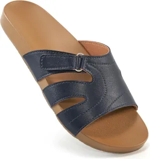 Alicegana Slides for Women orthopedic Sandals: Comfortable Summer Slip on Shoes Arch Support Walking Flat Slippers