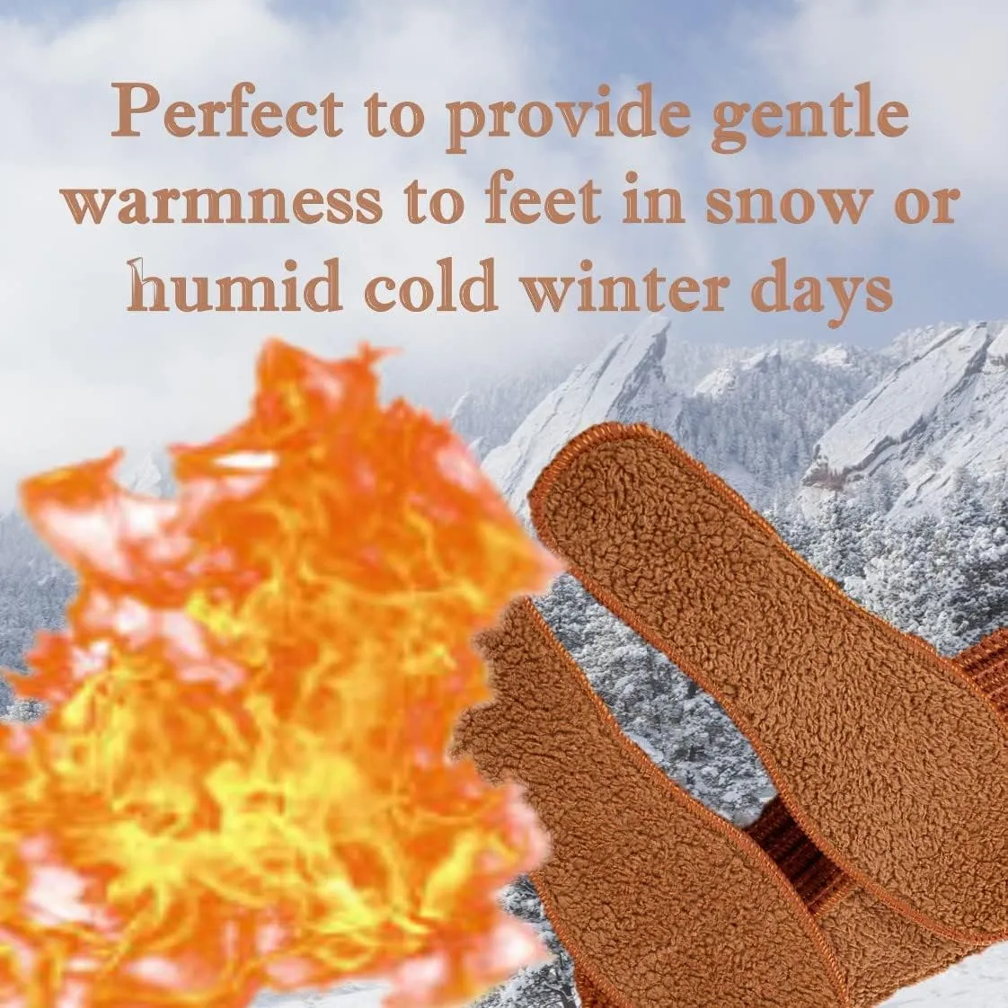 Alpaca Wool Warm Insole for Shoe Footwear 10 Pairs – Breathable and Sweat Absorbing Water Resistant Non-Slip Sheepskin Insoles for Snow Cold Winter Days (45)