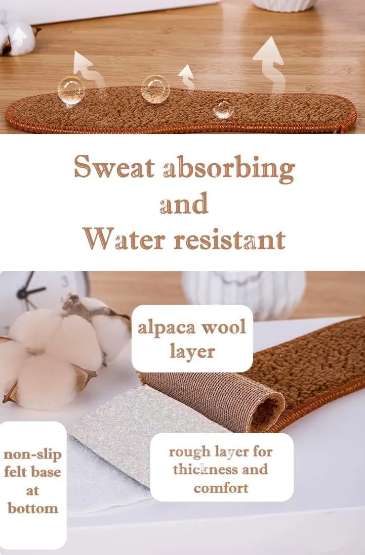 Alpaca Wool Warm Insole for Shoe Footwear 10 Pairs – Breathable and Sweat Absorbing Water Resistant Non-Slip Sheepskin Insoles for Snow Cold Winter Days (45)