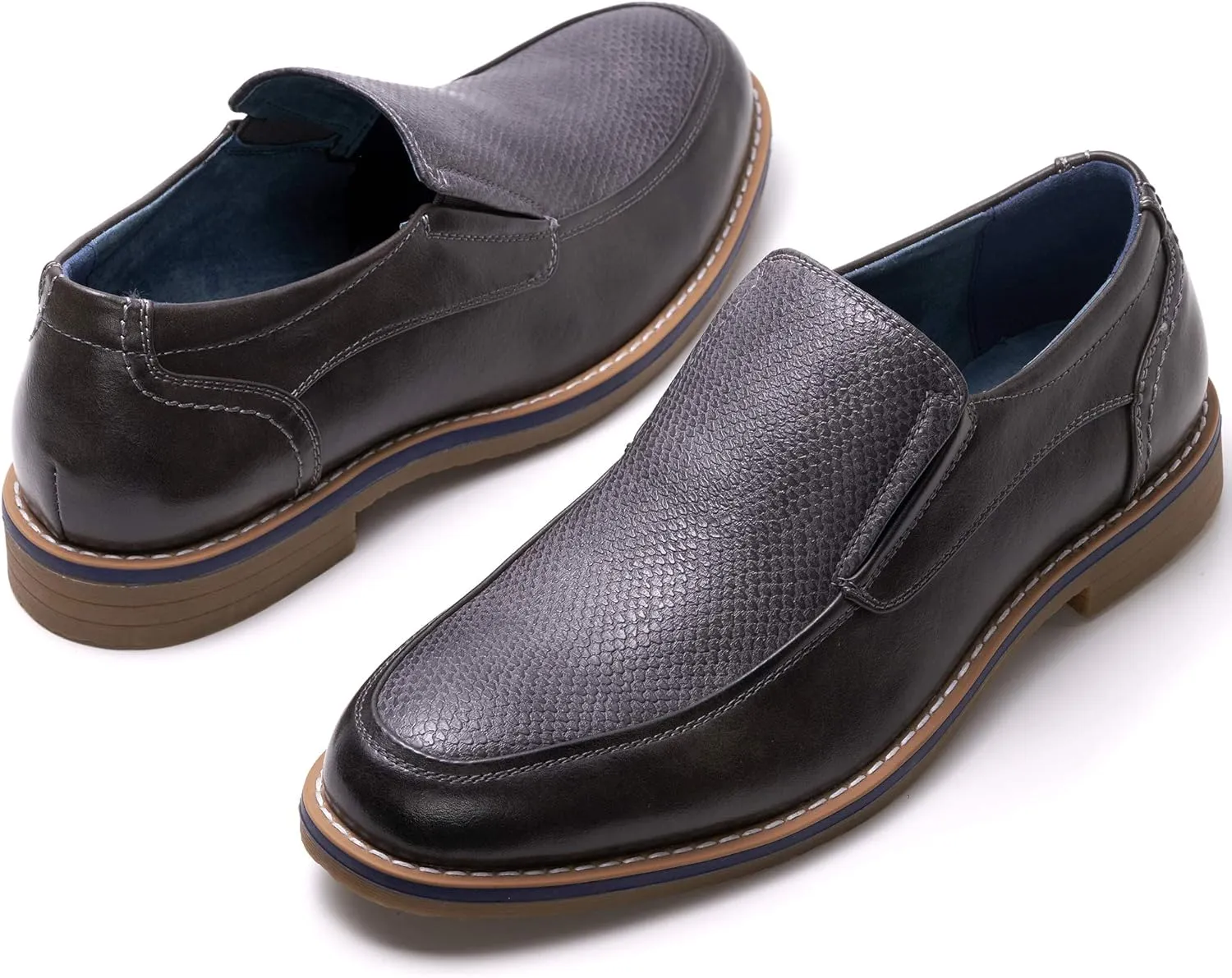 Alpine Swiss Carter Mens Slip On Loafers Snakeskin Dress Shoes