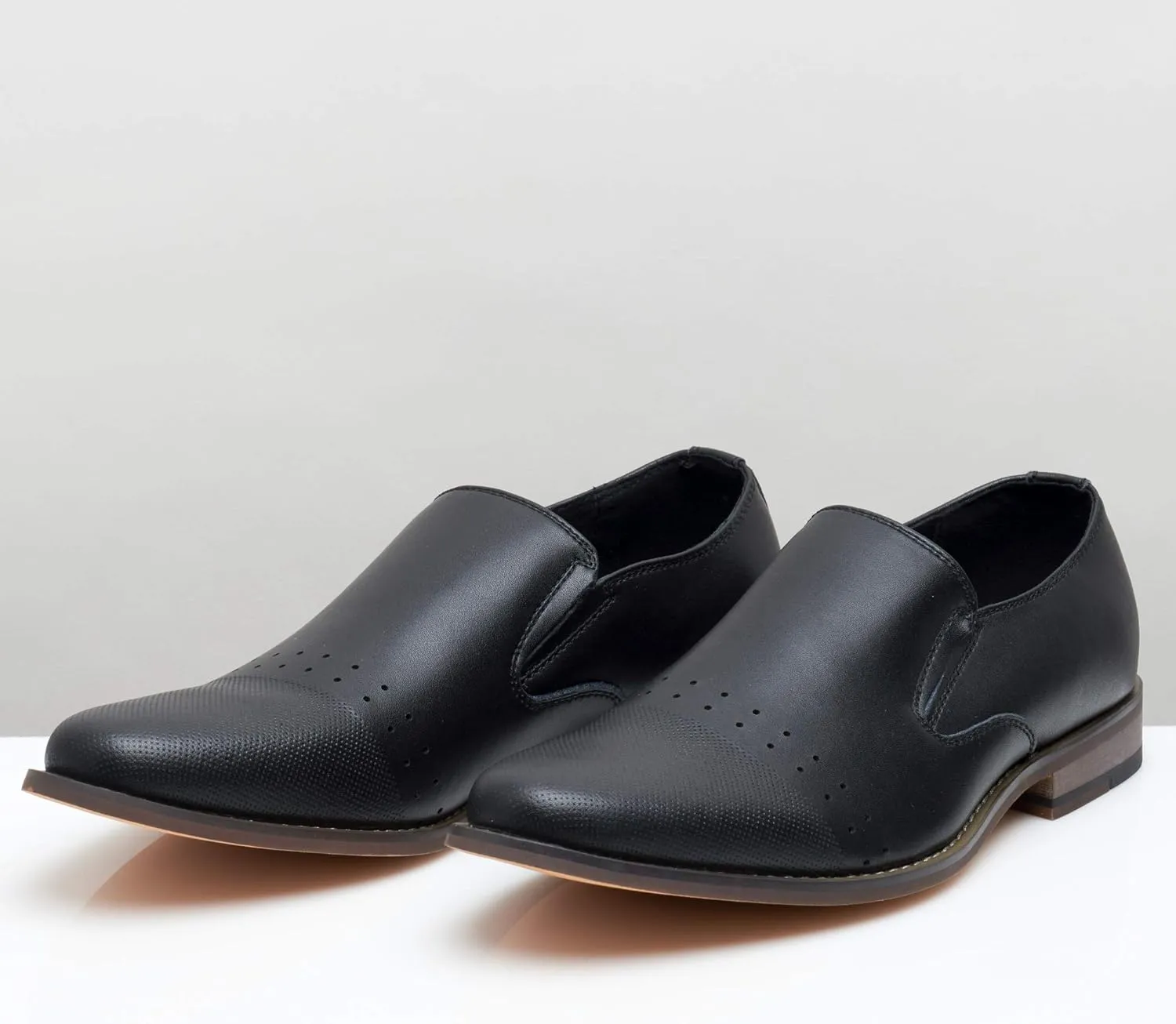 Alpine Swiss Double Diamond Mens Leather Slip-On Loafers Dress Shoes