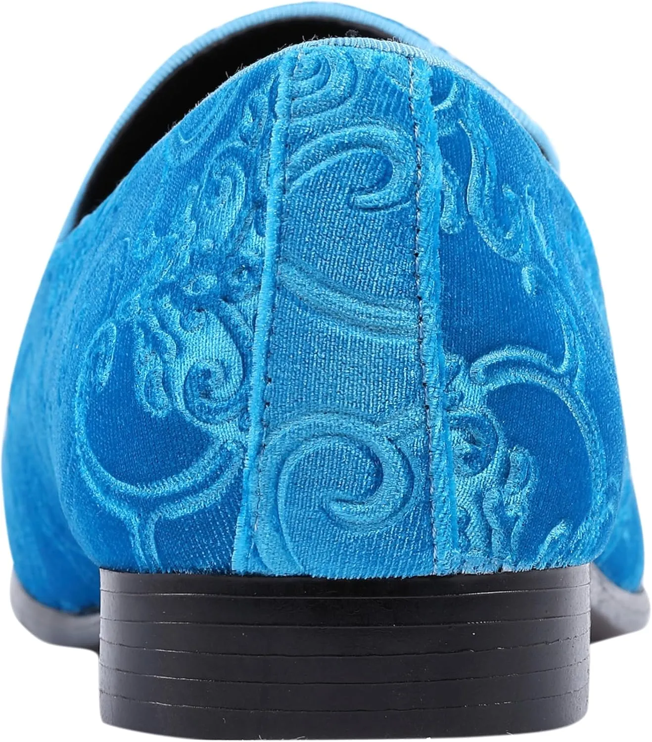 Amali King - Men's Slippers - Mens Loafers - Designer Shoes for Men - Tuxedo Shoes - Velvet Loafers Men - Embossed Paisley Pattern, Satin Band and Trim