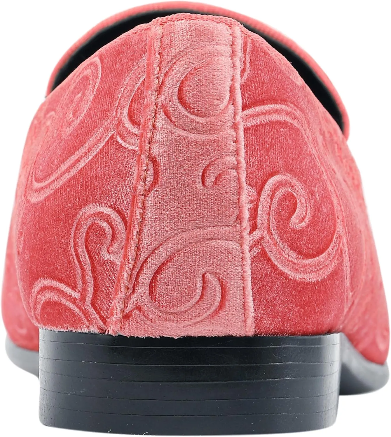Amali King - Men's Slippers - Mens Loafers - Designer Shoes for Men - Tuxedo Shoes - Velvet Loafers Men - Embossed Paisley Pattern, Satin Band and Trim