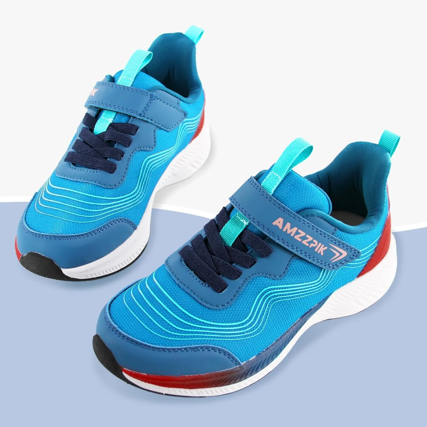 AMZZPIK Boys Girls Tennis Shoes Kids Slip On Sneakers Lightweight Running Walking Sports Shoe for Little Kid/Big Kid
