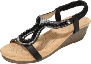 And Spring Summer Style Bohemian With Diamond Beads Women's Jewelry Wedges Sandals Jelly Sandals for Women Size 8