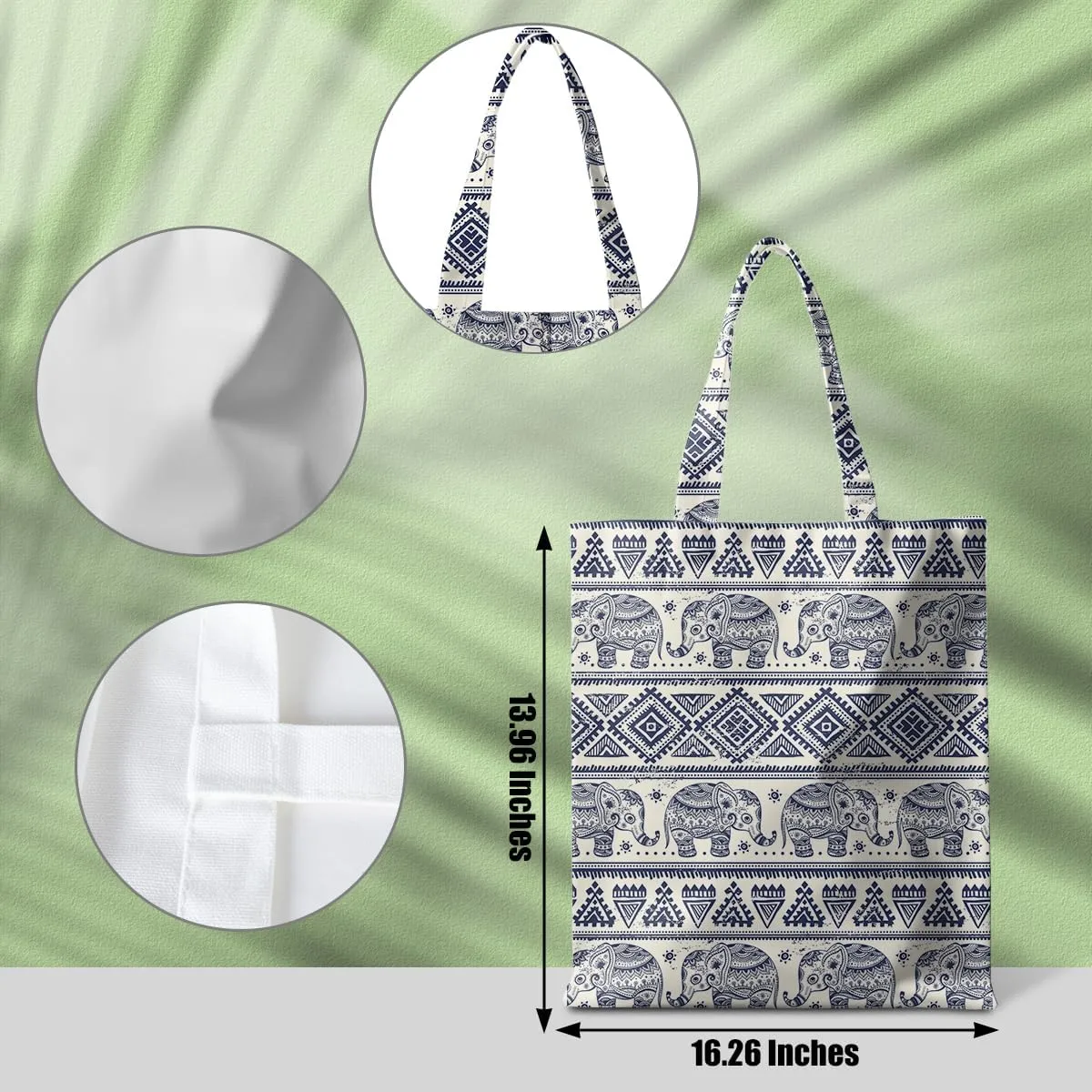 Animal Plant Tote Bag SeaTurtle Butterfly Cat Elephant Gifts Lemon Vegetable Themed Gifts Beach Bag for Camping