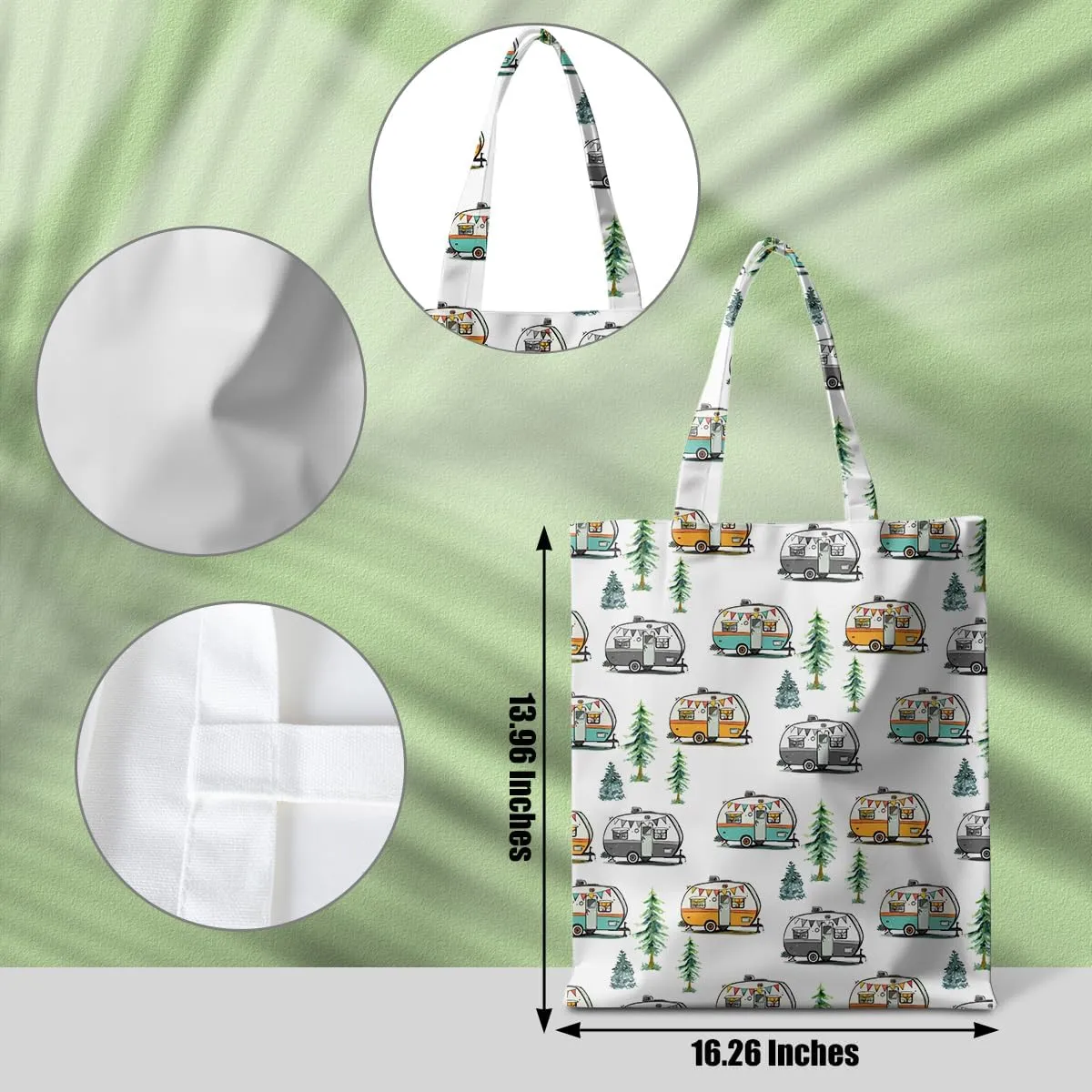 Animal Plant Tote Bag SeaTurtle Butterfly Cat Elephant Gifts Lemon Vegetable Themed Gifts Beach Bag for Camping