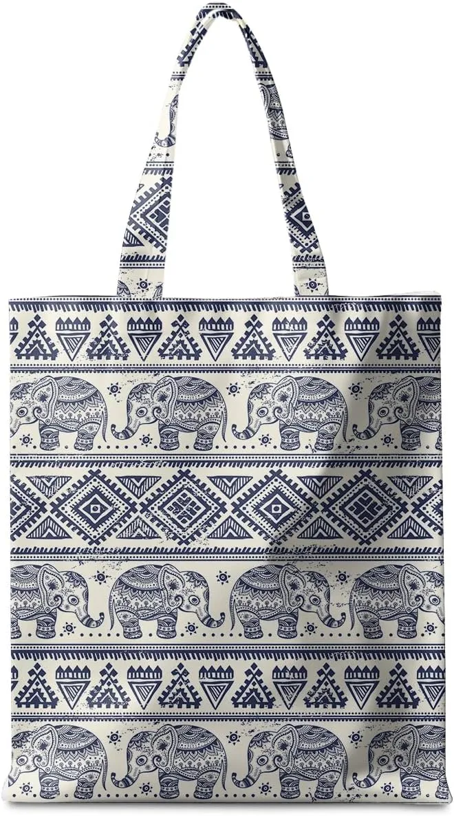 Animal Plant Tote Bag SeaTurtle Butterfly Cat Elephant Gifts Lemon Vegetable Themed Gifts Beach Bag for Camping