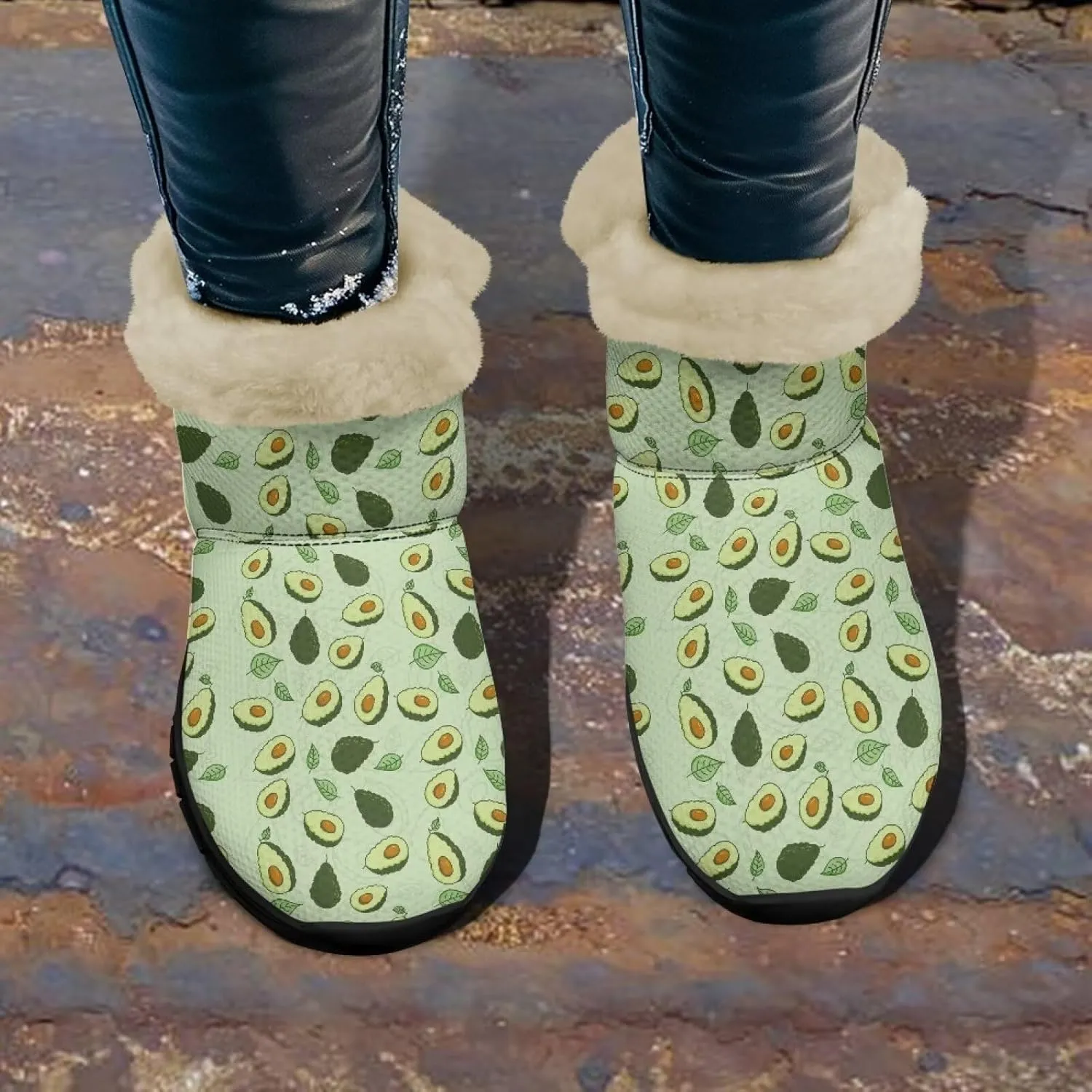 Ankle Boots for Women Waterproof Anti-Slip Winter Warm Fur Lined Snow Boot Outdoor Insulated Slip On Booties Shoes for Hiking Work
