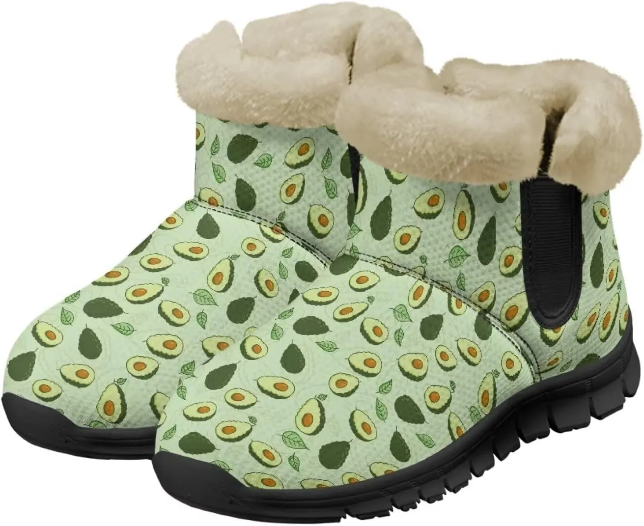 Ankle Boots for Women Waterproof Anti-Slip Winter Warm Fur Lined Snow Boot Outdoor Insulated Slip On Booties Shoes for Hiking Work