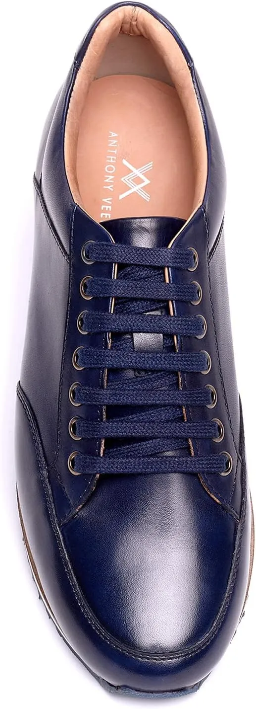 Anthony Veer Barack Court Sneakers for Men | Calfskin Leather Upper | Cushioned Ortholite Footbed & Rubber Outsole