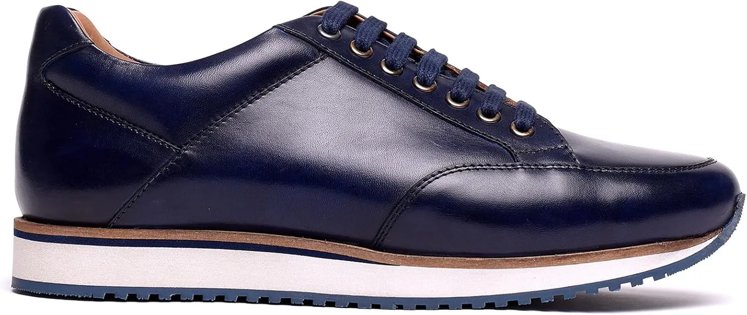 Anthony Veer Barack Court Sneakers for Men | Calfskin Leather Upper | Cushioned Ortholite Footbed & Rubber Outsole