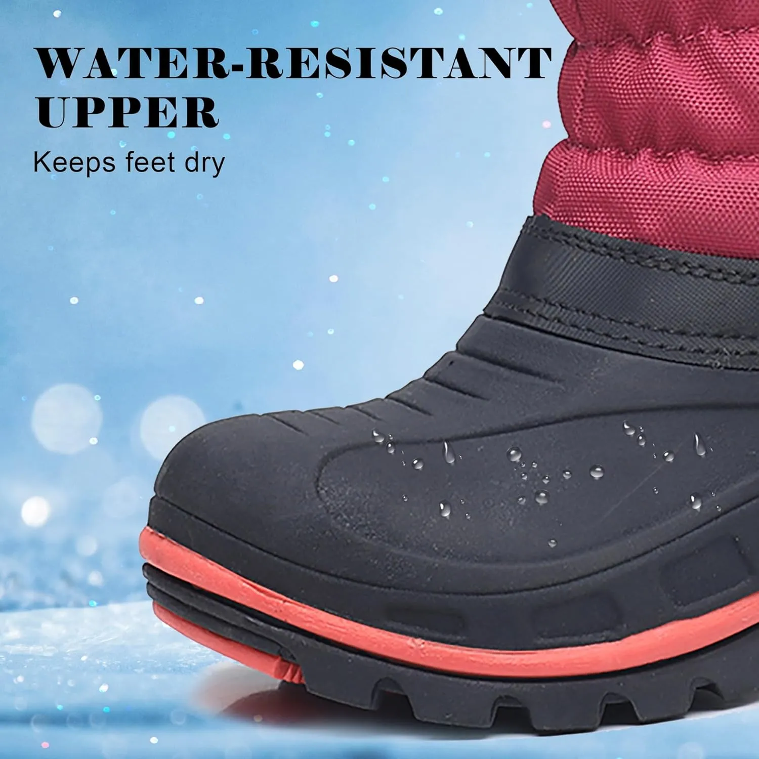 Apakowa Boys Girls Snow Boots Outdoor Slip Resistant Insulated Waterproof Winter Snow Boots (Toddler/Little Kid/Big Kid)