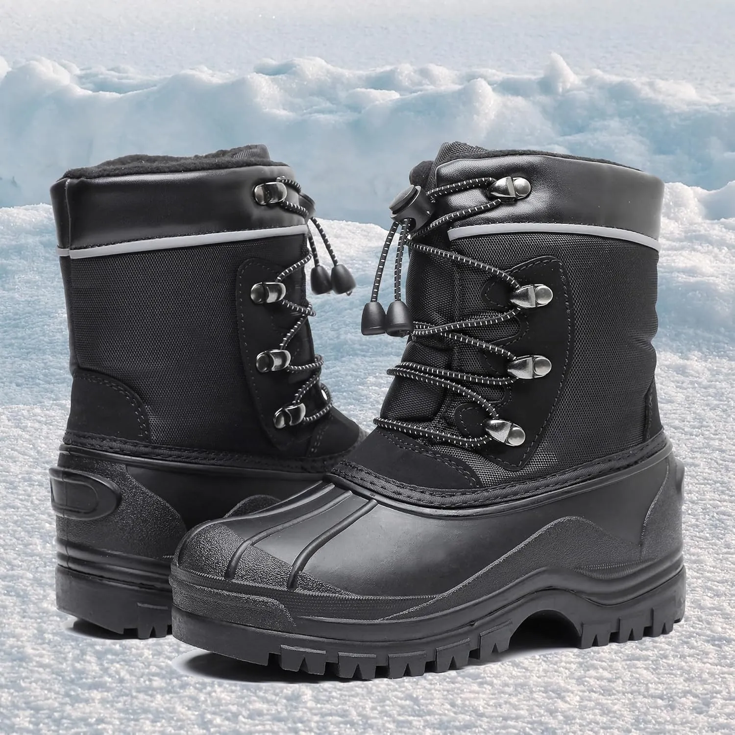 Apakowa Kids Boys Girls Winter Snow Boots Waterproof Outdoor Insulated Snow Boots (Little Kid/Big Kid)