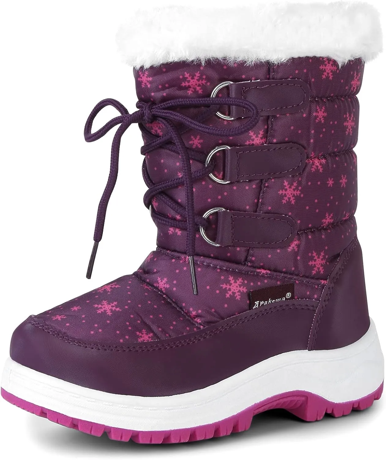 Apakowa Kids Girls Insulated Fur Winter Warm Snow Boots (Toddler/Little Kid)
