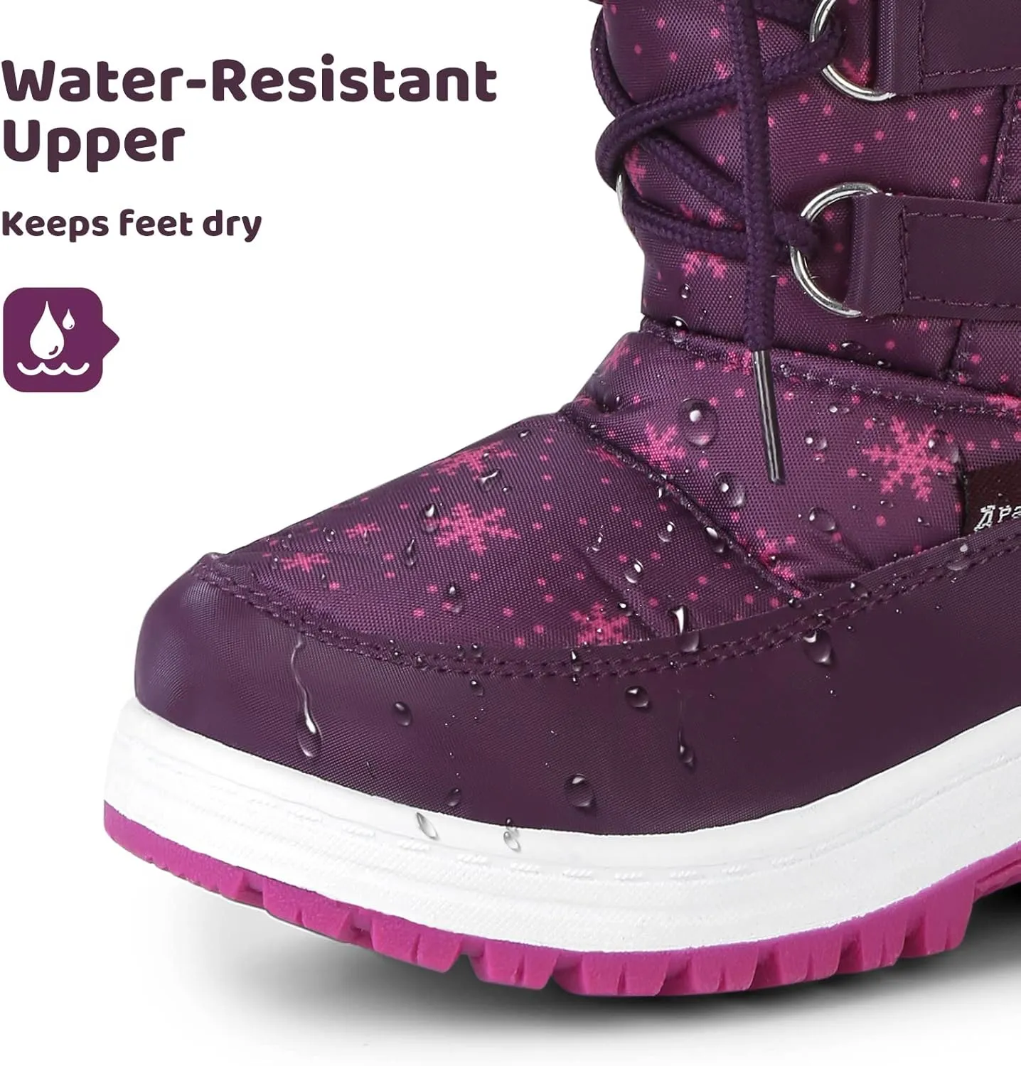 Apakowa Kids Girls Insulated Fur Winter Warm Snow Boots (Toddler/Little Kid)