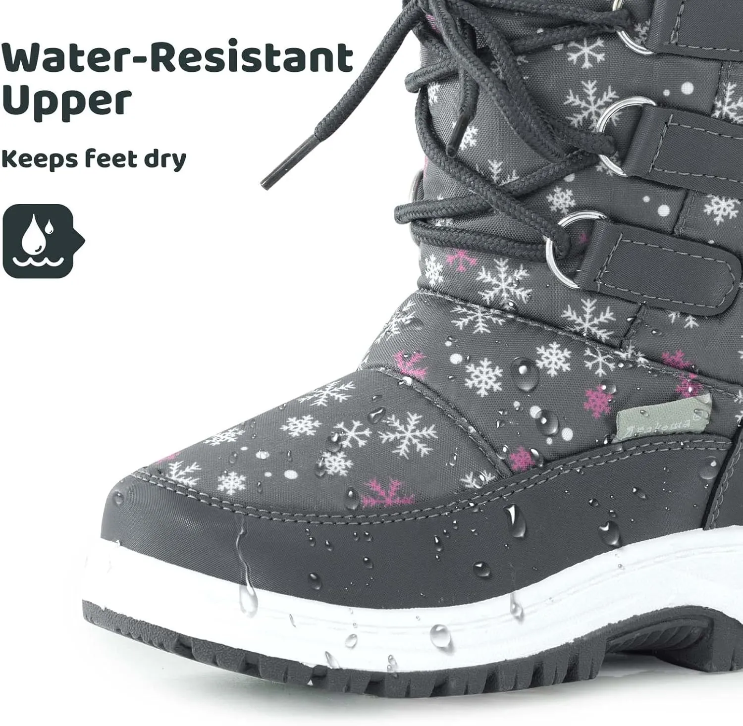 Apakowa Kids Girls Insulated Fur Winter Warm Snow Boots (Toddler/Little Kid)