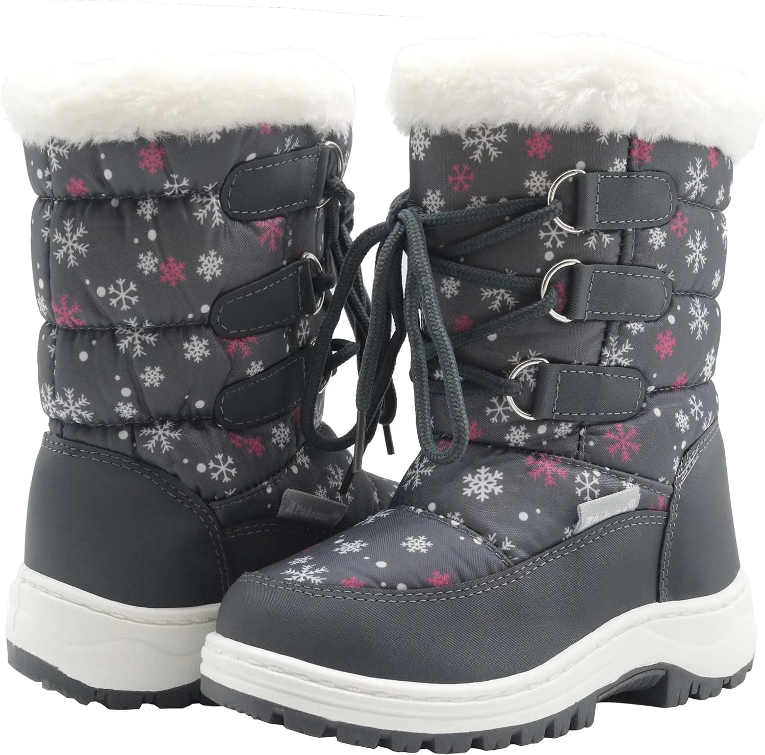 Apakowa Kids Girls Insulated Fur Winter Warm Snow Boots (Toddler/Little Kid)