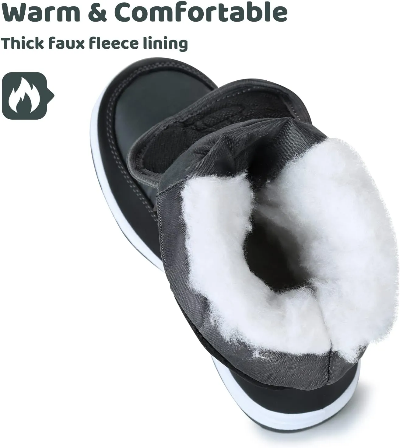 Apakowa Kids Girls Insulated Fur Winter Warm Snow Boots (Toddler/Little Kid)