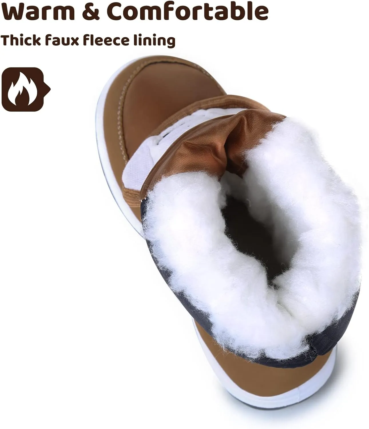 Apakowa Kids Girls Insulated Fur Winter Warm Snow Boots (Toddler/Little Kid)