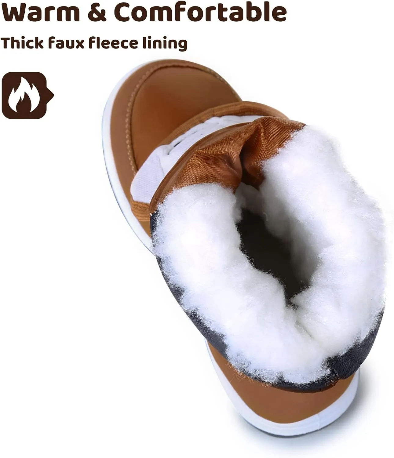 Apakowa Kids Girls Insulated Fur Winter Warm Snow Boots (Toddler/Little Kid)