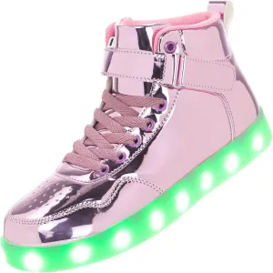 APTESOL Unisex LED Shoes High Top Light Up Sneakers for Women Men
